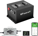 48V 105Ah Mini Lithium Golf Cart Battery,48V Golf Cart Batteries with 22A Lithium Charger,Built-in 200A BMS,Metal Casing,Supports Mobile APP,Touch Monitor,6000+ Cycles,Peak Current 600A