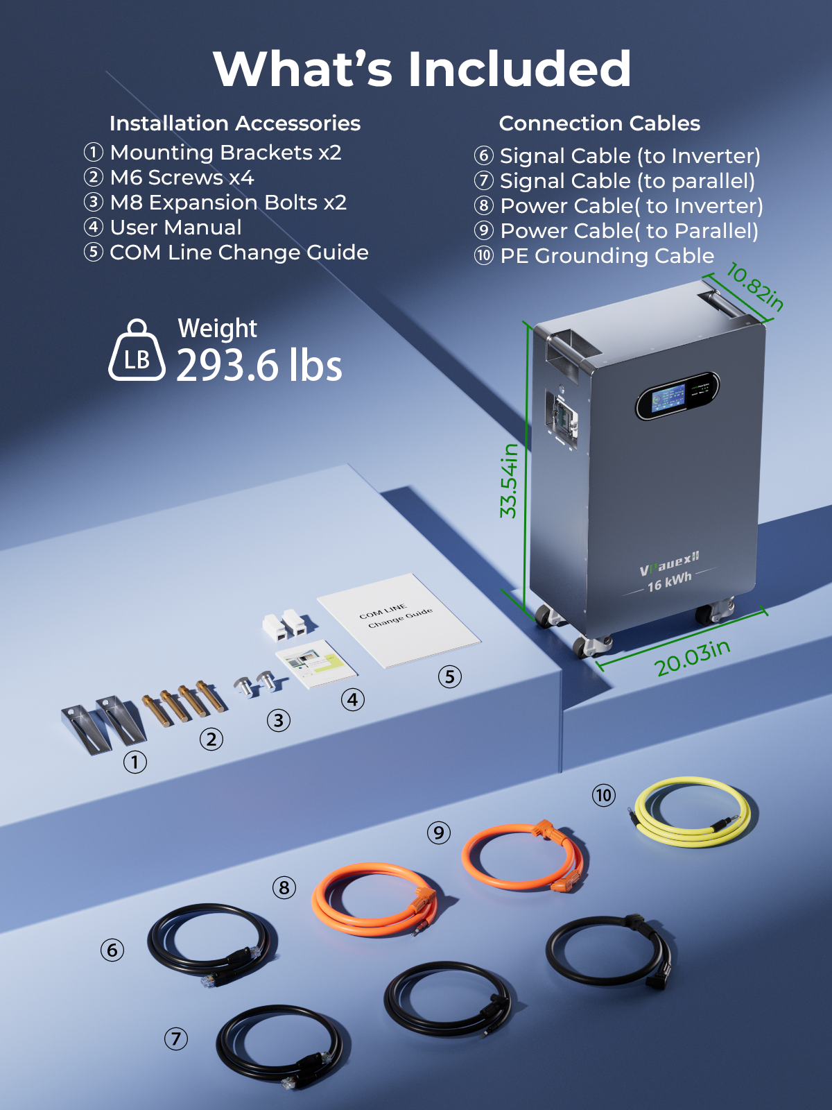 【🚚LTL】VPauexii | 51.2V 314AH Lithium Battery 16kWh | Aerosol Fire Protection  | Bluetooth & WiFi & LCD | 200A BMS