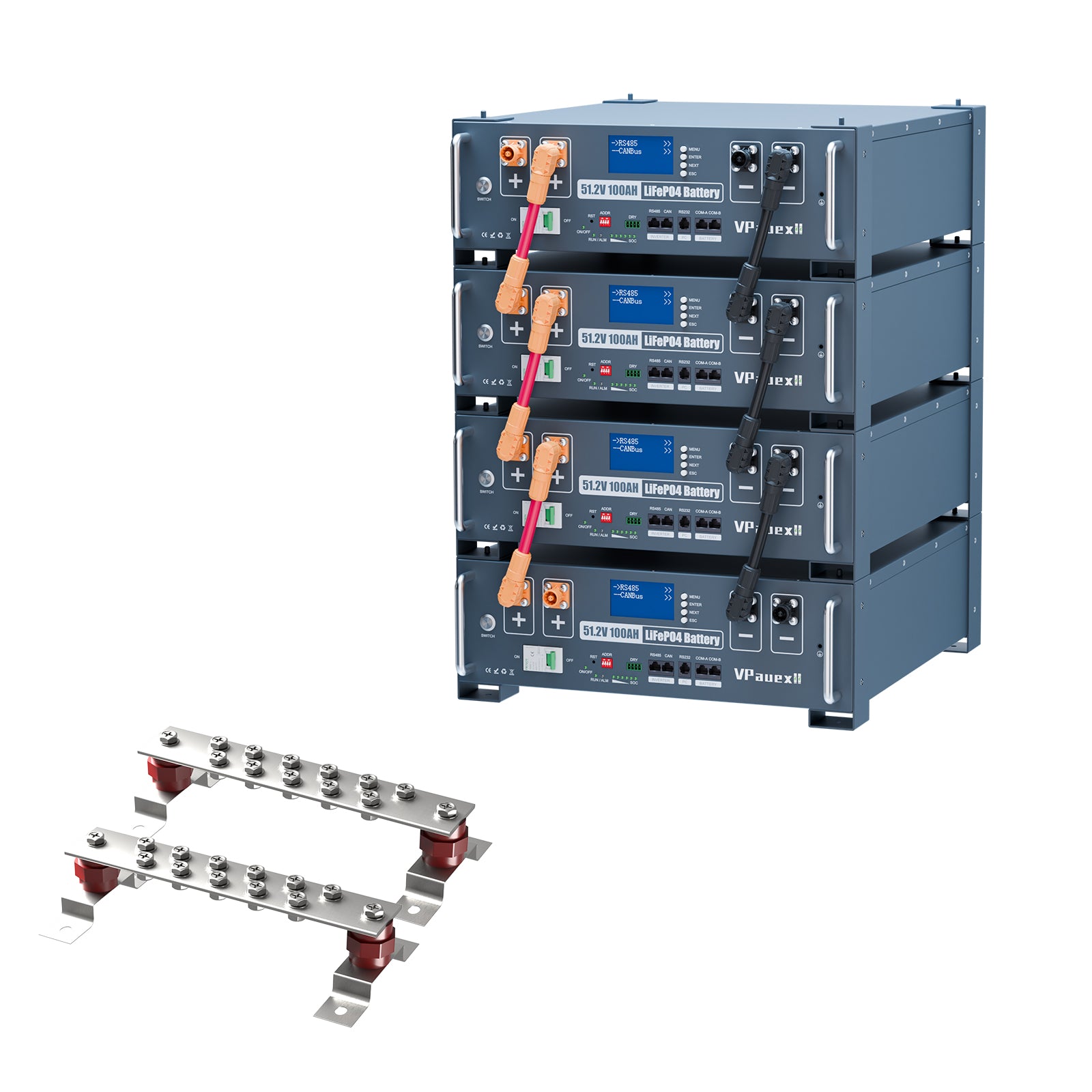 48V(51.2V) 100Ah LiFePO4 Lithium Battery,Auto Fire Suppression,WiFi/Bluetooth, 48V Server Rack Battery with 3U Rack Mount Kit, 5.12kWh,6000+ Cycles,for Solar Energy Storage, Off-Grid, Backup Power