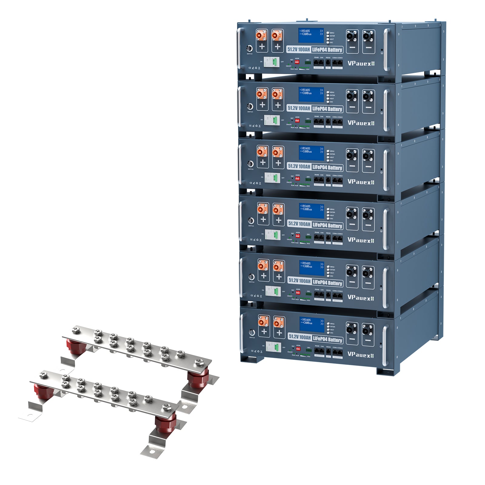 48V(51.2V) 100Ah LiFePO4 Lithium Battery,Auto Fire Suppression,WiFi/Bluetooth, 48V Server Rack Battery with 3U Rack Mount Kit, 5.12kWh,6000+ Cycles,for Solar Energy Storage, Off-Grid, Backup Power