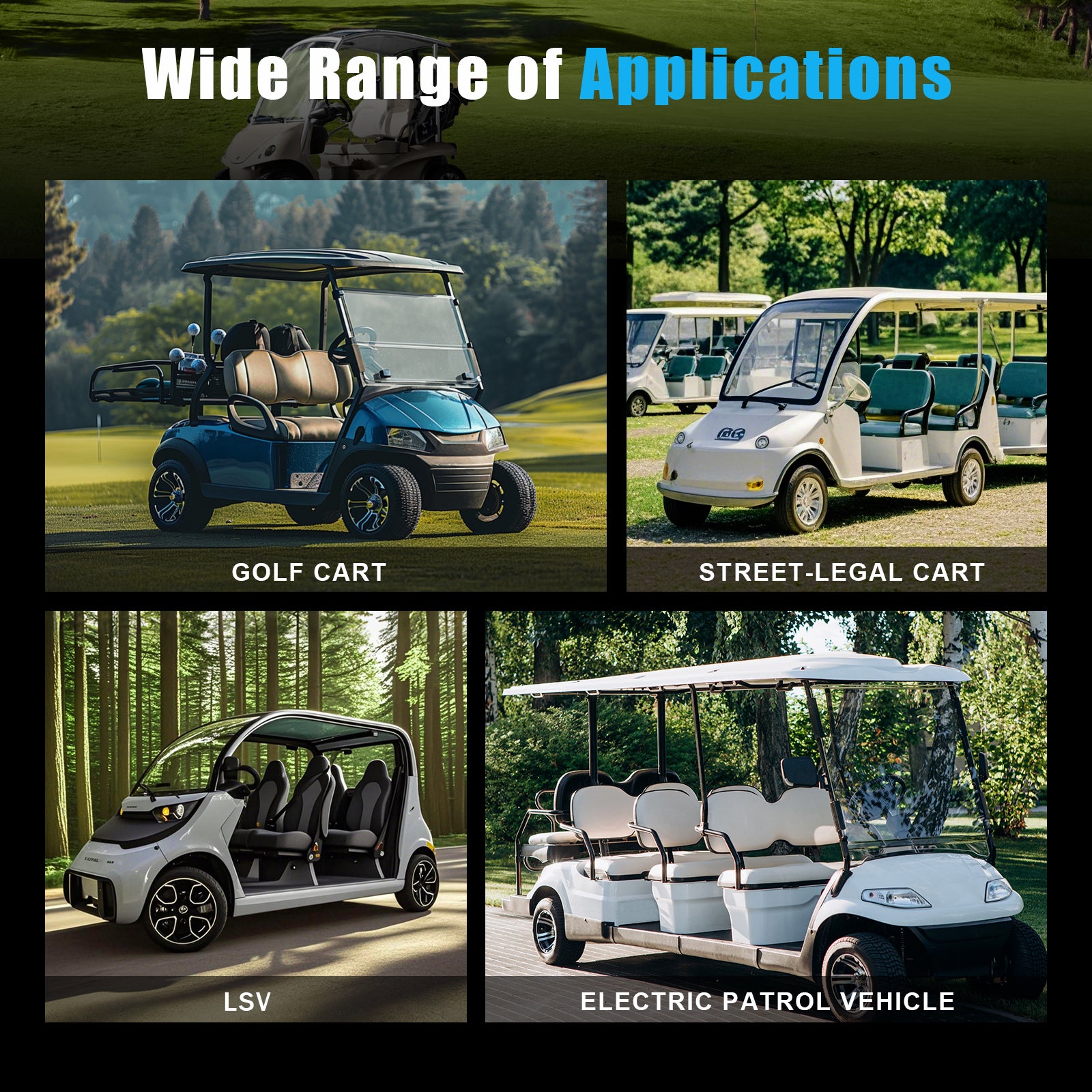36V(38.4V) 105Ah Mini Lithium Golf Cart Battery,Golf Cart Batteries with 25A Lithium Charger,Built-in 200A BMS,Metal Casing,Supports Mobile APP,Touch Monitor,6000+ Cycles,Peak Current 600A